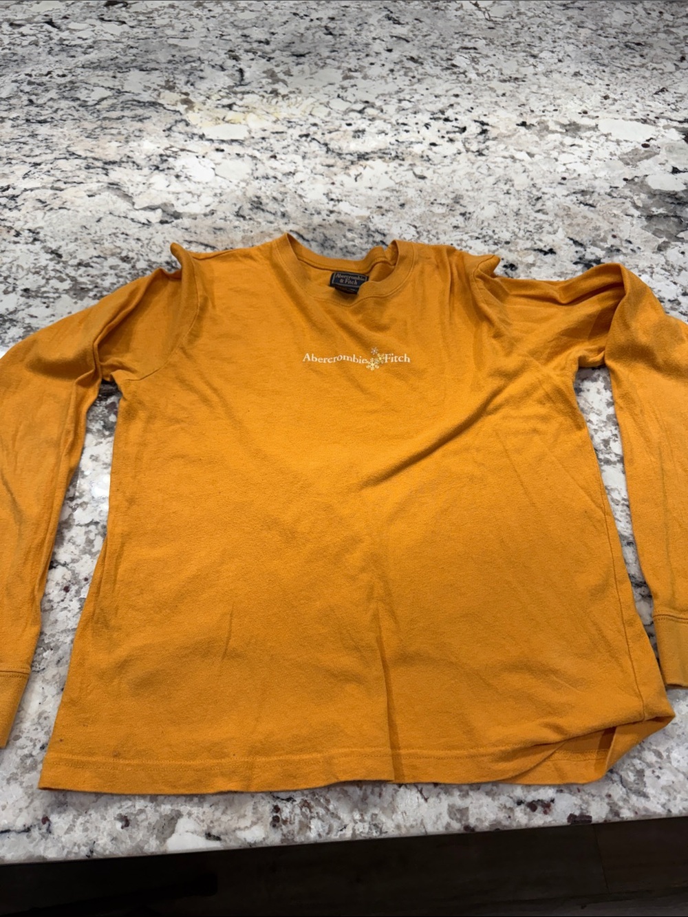 Abercrombie & Fitch Men's Long Sleeve Crewneck - Mustard
